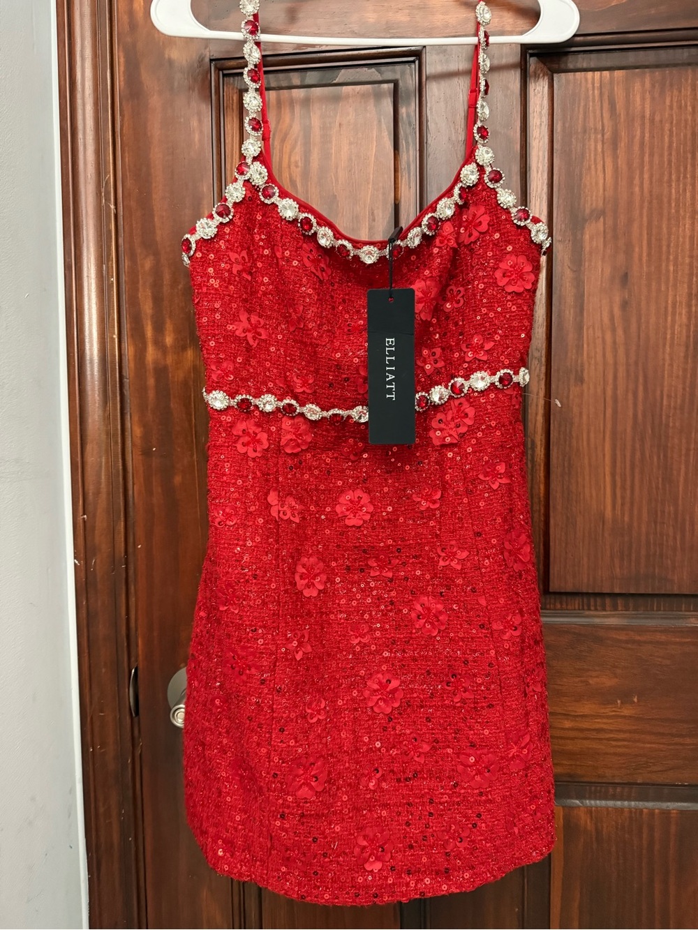 elliatt Adeline Embellished Sequin Tweed Cocktail Minidress Size:S $278 - Picture 5 of 12